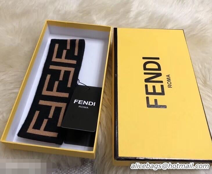 Women Classic Fendi FF Headband 921611 Black/Brown