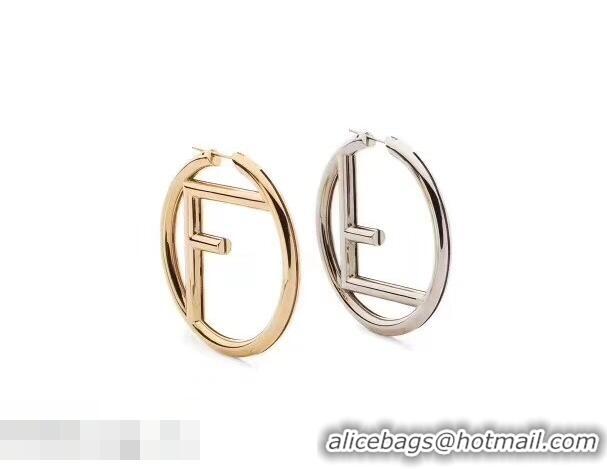 Fashion Ladies Fendi Logo Metal Earrings With Round Shapes 830320