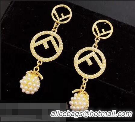 Spot Bulk Fendi F Fruit Earrings F918161 Gold