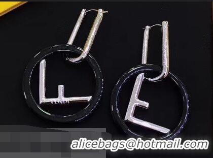 Luxury Classic Fendi F Is Fendi Earrings Large Size F918165 Black