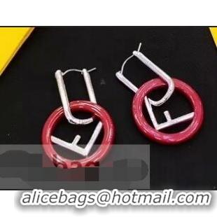 High Quality Fendi F Is Fendi Earrings Small Size F918166 Red