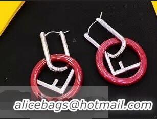 High Quality Fendi F Is Fendi Earrings Small Size F918166 Red