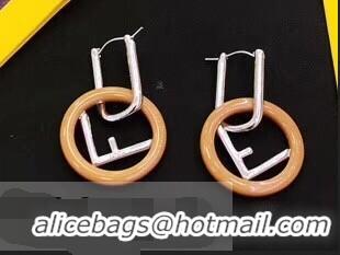 Best Price Fendi F Is Fendi Earrings Small Size F918166 Brown