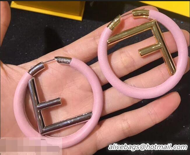 New Fashion Fendi F Is Fendi Loop Earrings F9108173 Pink