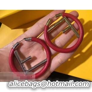 Hot Sell Fendi F Is Fendi Loop Earrings F9108173 Red