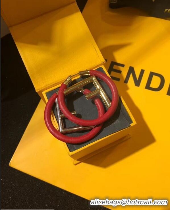 Hot Sell Fendi F Is Fendi Loop Earrings F9108173 Red