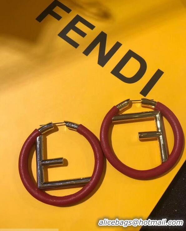 Hot Sell Fendi F Is Fendi Loop Earrings F9108173 Red