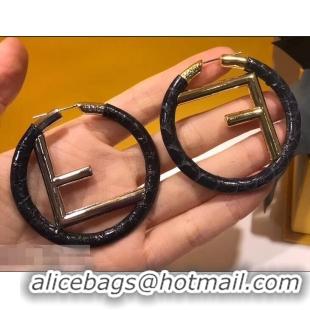 High Quality Fendi F Is Fendi Loop Earrings F9108173 Elaphe Black