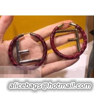 Imitation Fendi F Is Fendi Loop Earrings F9108173 Elaphe Red