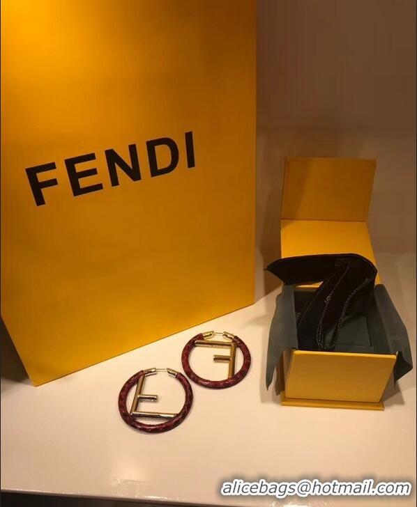 Imitation Fendi F Is Fendi Loop Earrings F9108173 Elaphe Red