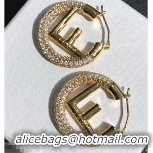 AAAAA Cheap Fendi F Is Fendi Crystal Earrings F93498