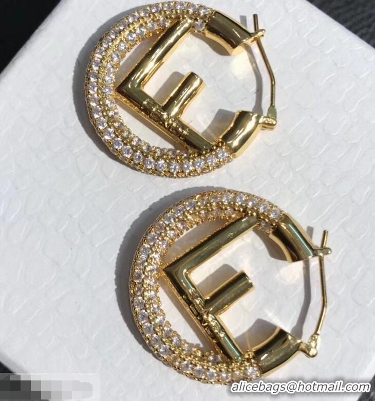 AAAAA Cheap Fendi F Is Fendi Crystal Earrings F93498