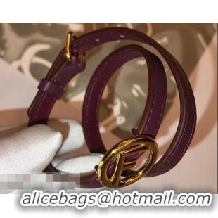 Inexpensive Fendi F Is Fendi Double-wrap Bracelet F934101 Burgundy with Adjustable Buckle