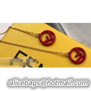 Conveniency Fendi F Is Fendi Long Chain Earrings F944281 Red