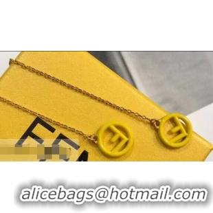 New Arrivals Fendi F Is Fendi Long Chain Earrings F944281 Yellow