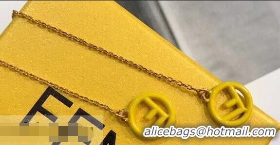 New Arrivals Fendi F Is Fendi Long Chain Earrings F944281 Yellow