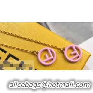 New Fashion Fendi F Is Fendi Long Chain Earrings F944281 Pink