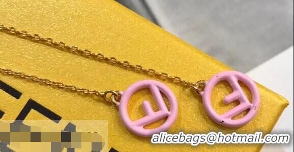 New Fashion Fendi F Is Fendi Long Chain Earrings F944281 Pink