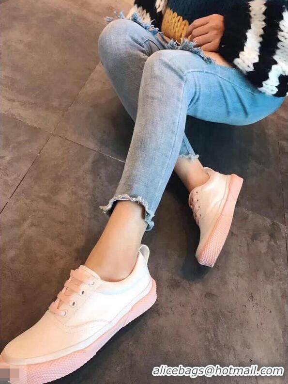 Best Discount Celine Rubber Sole Lace-up Sneakers C72283 White/Pink