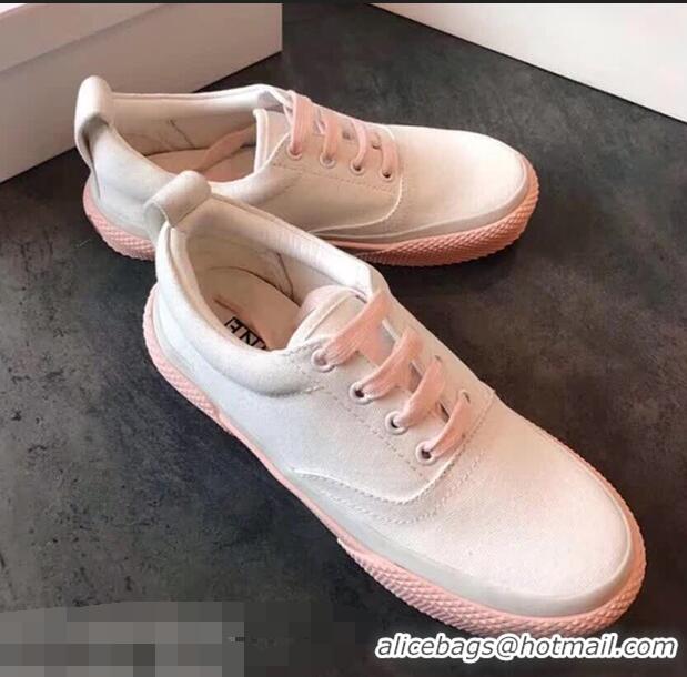 Best Discount Celine Rubber Sole Lace-up Sneakers C72283 White/Pink