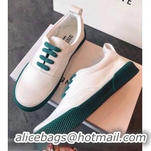 Inexpensive Discount Celine Rubber Sole Lace-up Sneakers C72283 White/Green