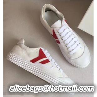 Top Quality Celine Canvas Plimsole Lace Up Sneakers C72426 Red/White