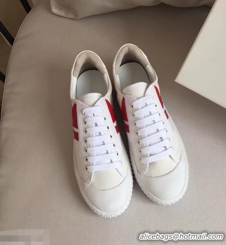 Top Quality Celine Canvas Plimsole Lace Up Sneakers C72426 Red/White