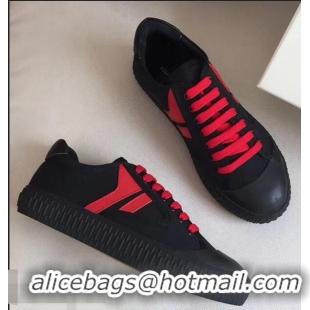 Low Cost Celine Canvas Plimsole Lace Up Sneakers C72426 Red/Black