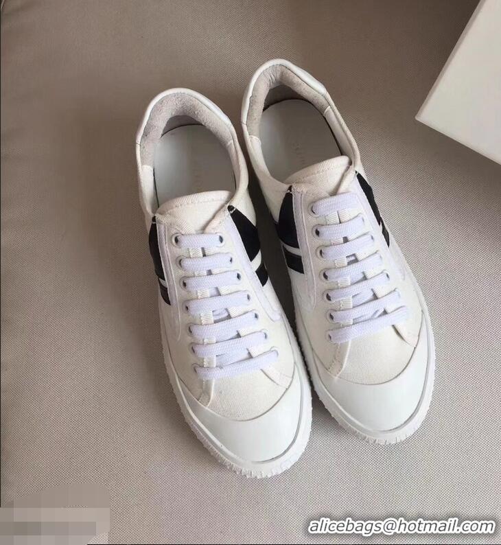 Wholesale Celine Canvas Plimsole Lace Up Sneakers C72426 Black/White