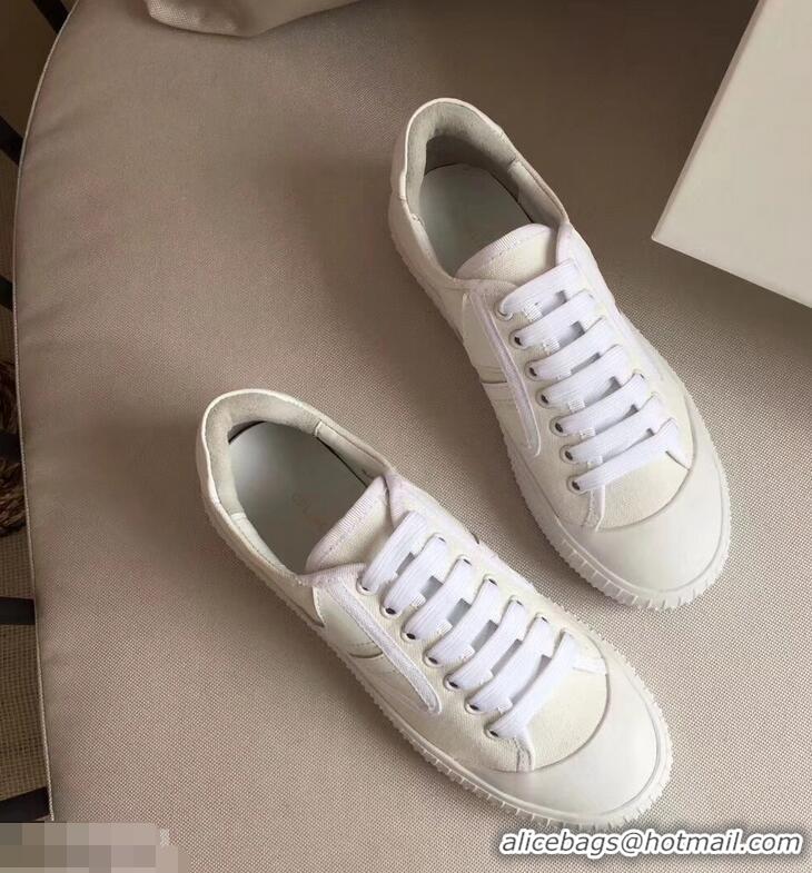 Top Discount Celine Canvas Plimsole Lace Up Sneakers C72426 White