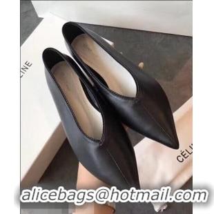 Best Low Price Celine Soft V Neck Slipper Flat C80301 Black