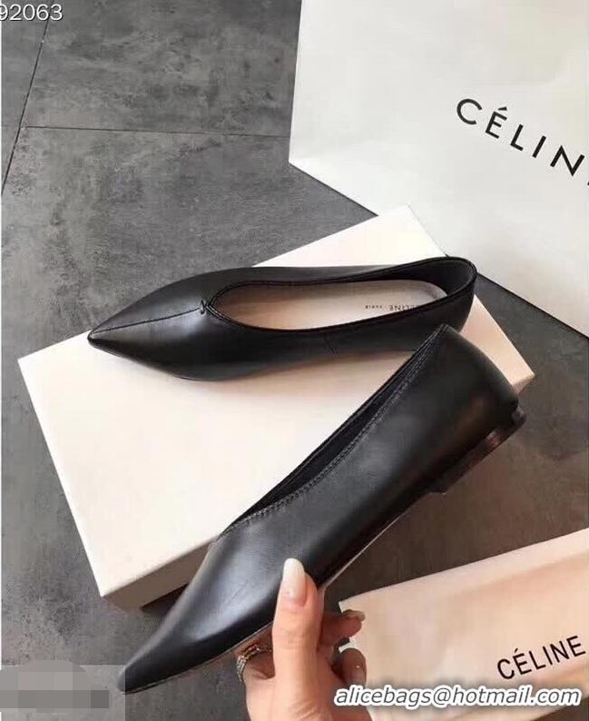 Best Low Price Celine Soft V Neck Slipper Flat C80301 Black