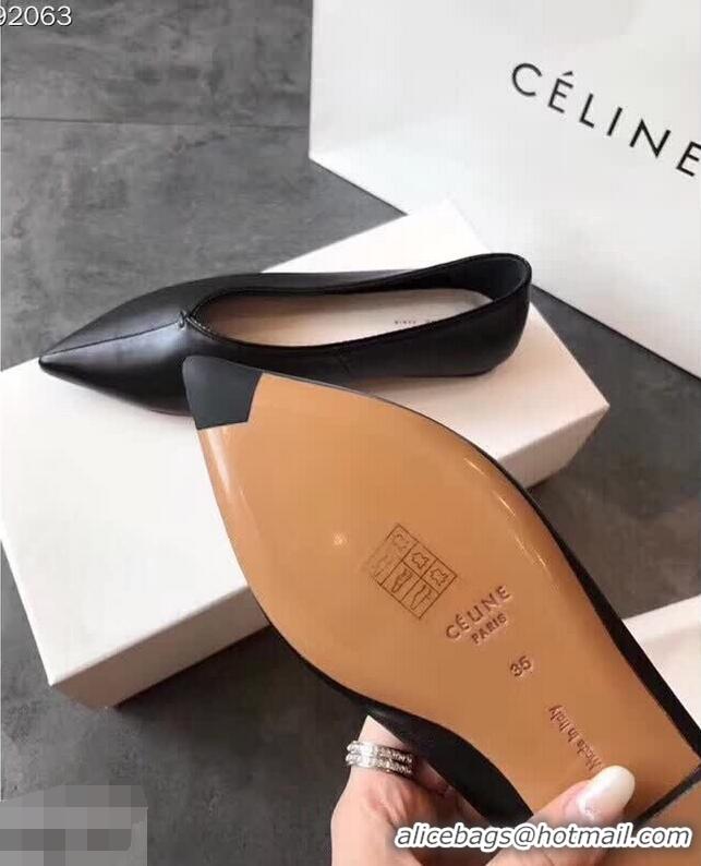 Best Low Price Celine Soft V Neck Slipper Flat C80301 Black