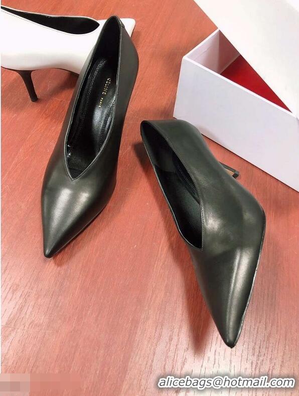 New Arrivals Celine Heel 7.5cm Leather Pointed-Toe Pumps C22509 Black 2019