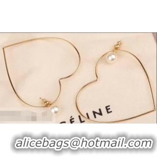 Beautiful Cheapest Celine Heart and Pearl Earrings C60223