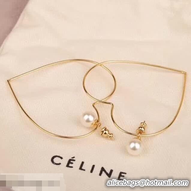 Beautiful Cheapest Celine Heart and Pearl Earrings C60223