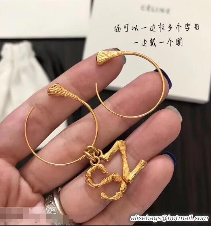 New Style Discount Celine Letter Earrings C63008 Gold