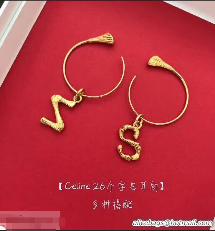 New Style Discount Celine Letter Earrings C63008 Gold