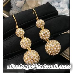 Inexpensive Celine Crystal Ball Earrings Gold/Crystal C101311