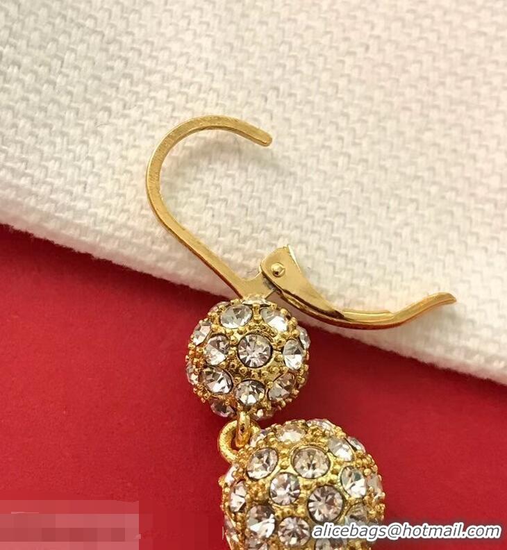 Inexpensive Celine Crystal Ball Earrings Gold/Crystal C101311