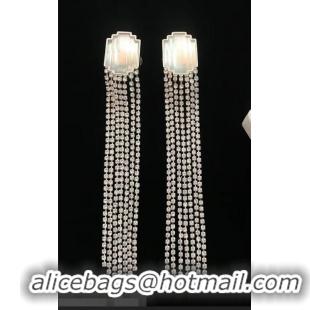 Top Quality Celine Crystal Tassel Clip-on Earrings Crystal/Silver C02026