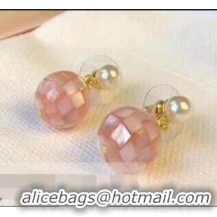 Top Quality Classic Celine Pearl Short Earrings C10902 Pink