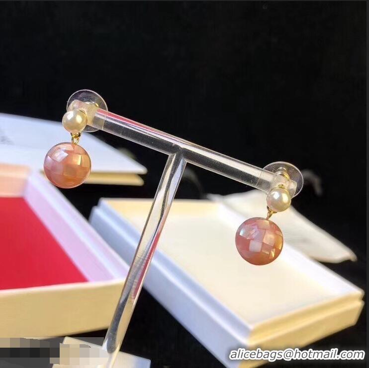 Top Quality Classic Celine Pearl Short Earrings C10902 Pink