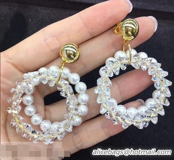 Buy Discount Celine Pearl and Crystal Hoop Earring C11957