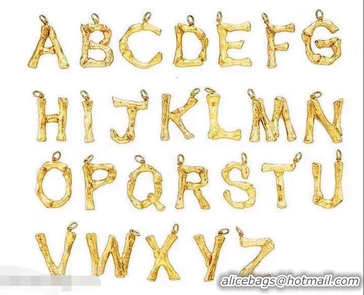 Low Price Celine Alphabet Brass Twig-Shaped Pendant Necklace Large Size C93001