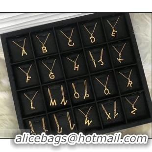 High Quality Celine Alphabet Brass Twig-Shaped Pendant Necklace Small Size C903002