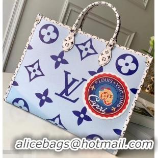 Newly Launched Louis Vuitton Monogram Canvas Onthego Tote Bag 51432 Blue 2019