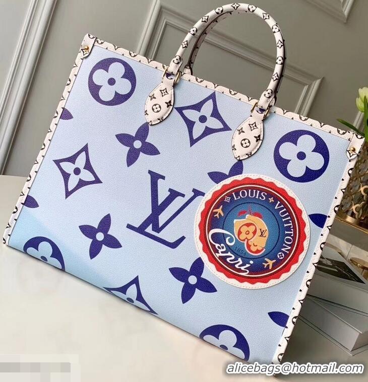 Newly Launched Louis Vuitton Monogram Canvas Onthego Tote Bag 51432 Blue 2019