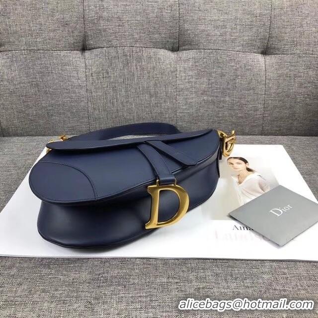 Pretty Style Dior SADDLE BAG CALFSKIN M0447 Dark Blue