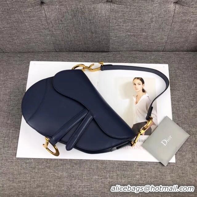 Pretty Style Dior SADDLE BAG CALFSKIN M0447 Dark Blue